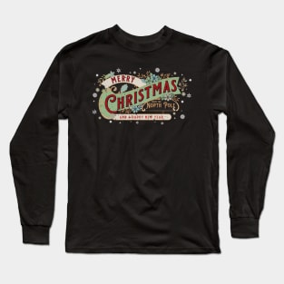 Merry Christmas Retro Type (distressed) Long Sleeve T-Shirt